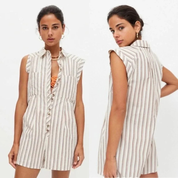 Urban Outfitters Zoey Workwear Romper Size Large $70 - Picture 1 of 10